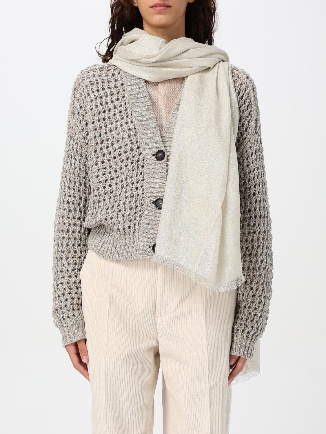 BRUNELLO CUCINELLI BUFANDA: Bufanda mujer Brunello Cucinelli, Mantequilla - Img 2