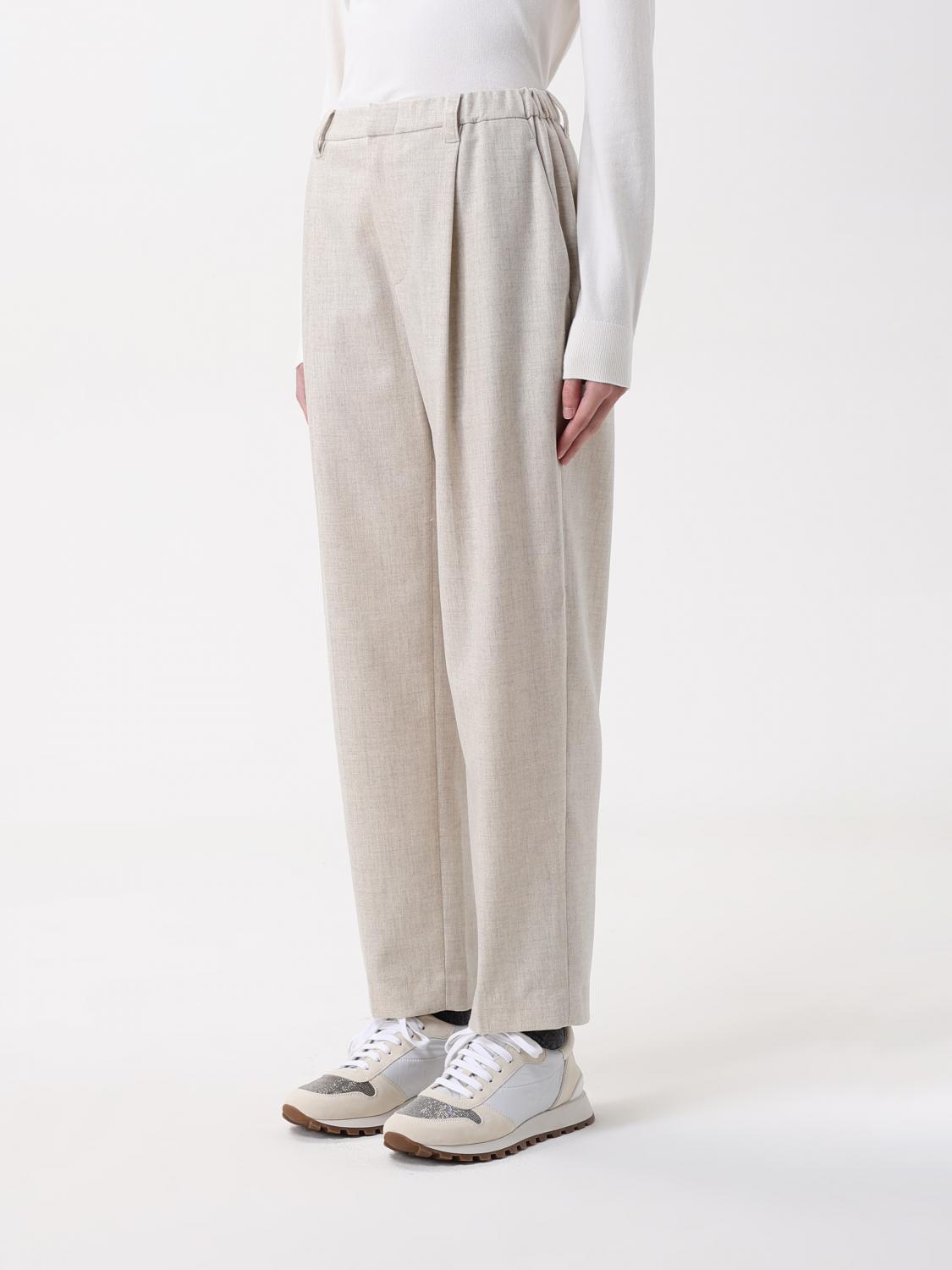 BRUNELLO CUCINELLI PANTS: Pants woman Brunello Cucinelli, Beige - Img 3