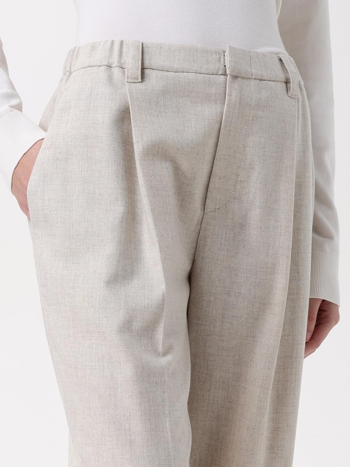 BRUNELLO CUCINELLI PANTS: Pants woman Brunello Cucinelli, Beige - Img 4