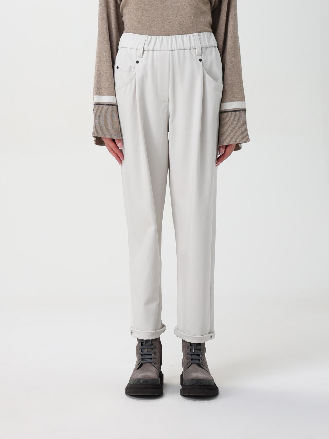 BRUNELLO CUCINELLI PANTALONI: Pantalone Brunello Cucinelli in cotone , Panna - Img 1