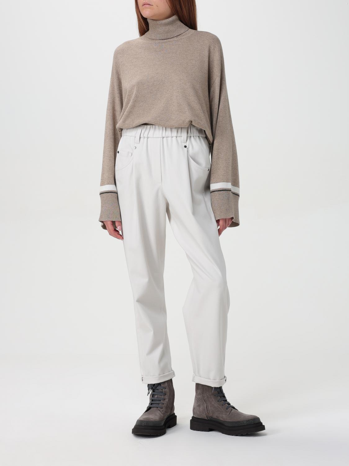 BRUNELLO CUCINELLI PANTALONI: Pantalone Brunello Cucinelli in cotone , Panna - Img 2