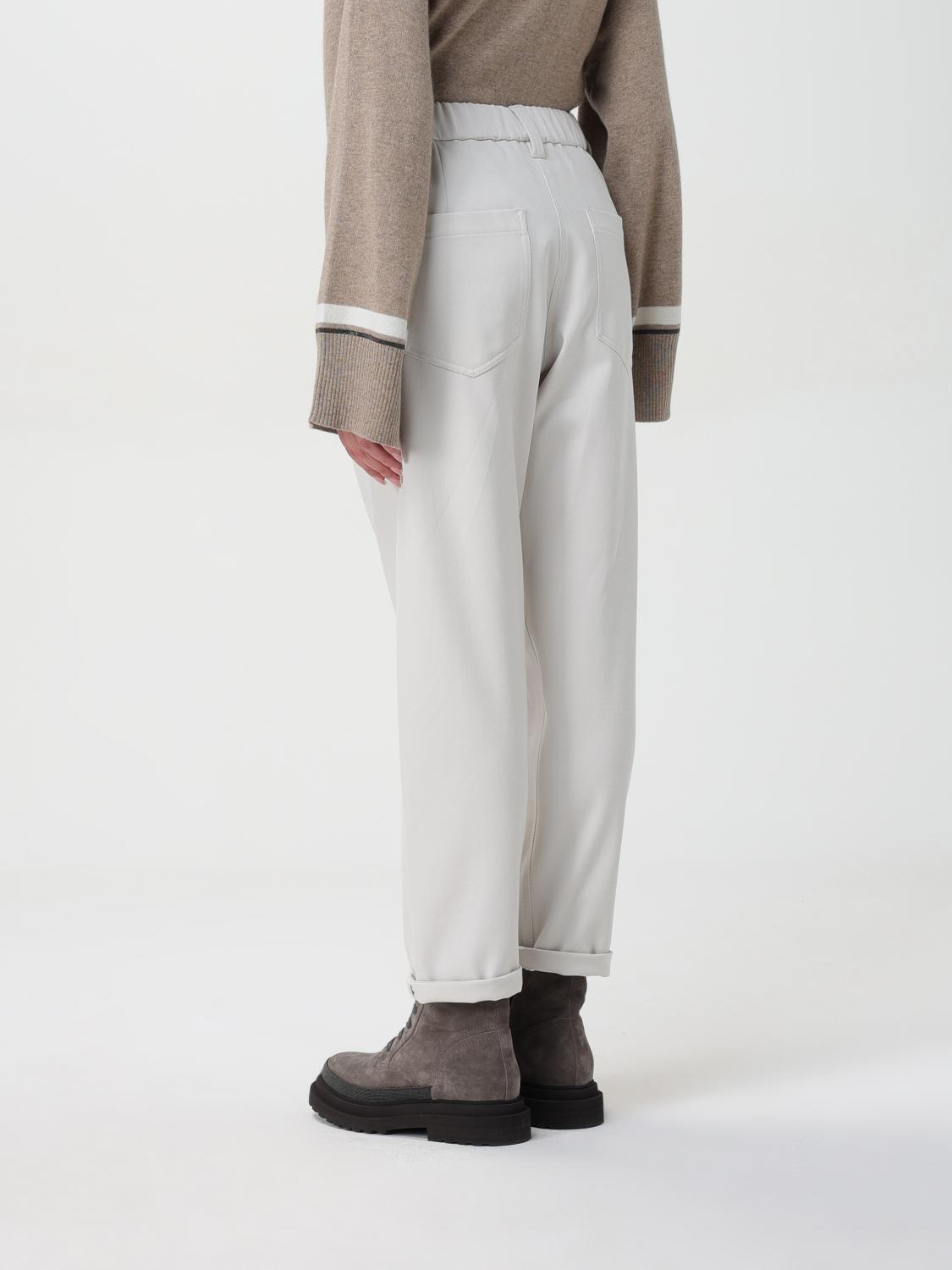 BRUNELLO CUCINELLI PANTALONI: Pantalone Brunello Cucinelli in cotone , Panna - Img 3