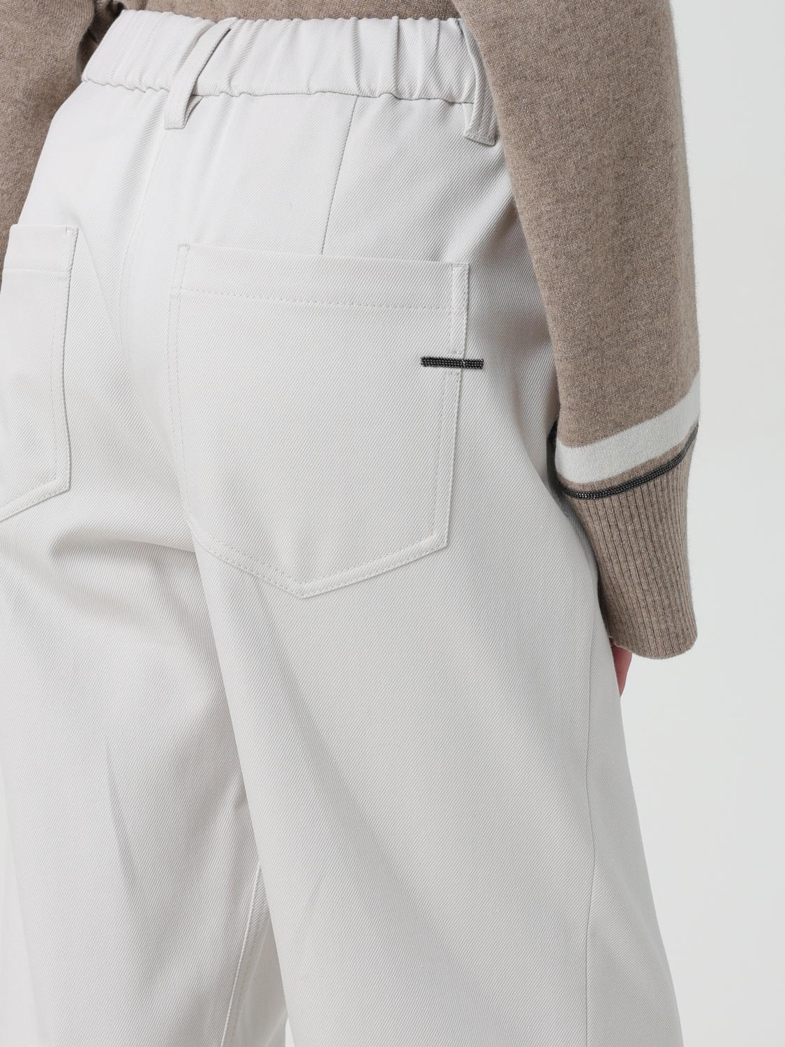 BRUNELLO CUCINELLI PANTALONI: Pantalone Brunello Cucinelli in cotone , Panna - Img 5
