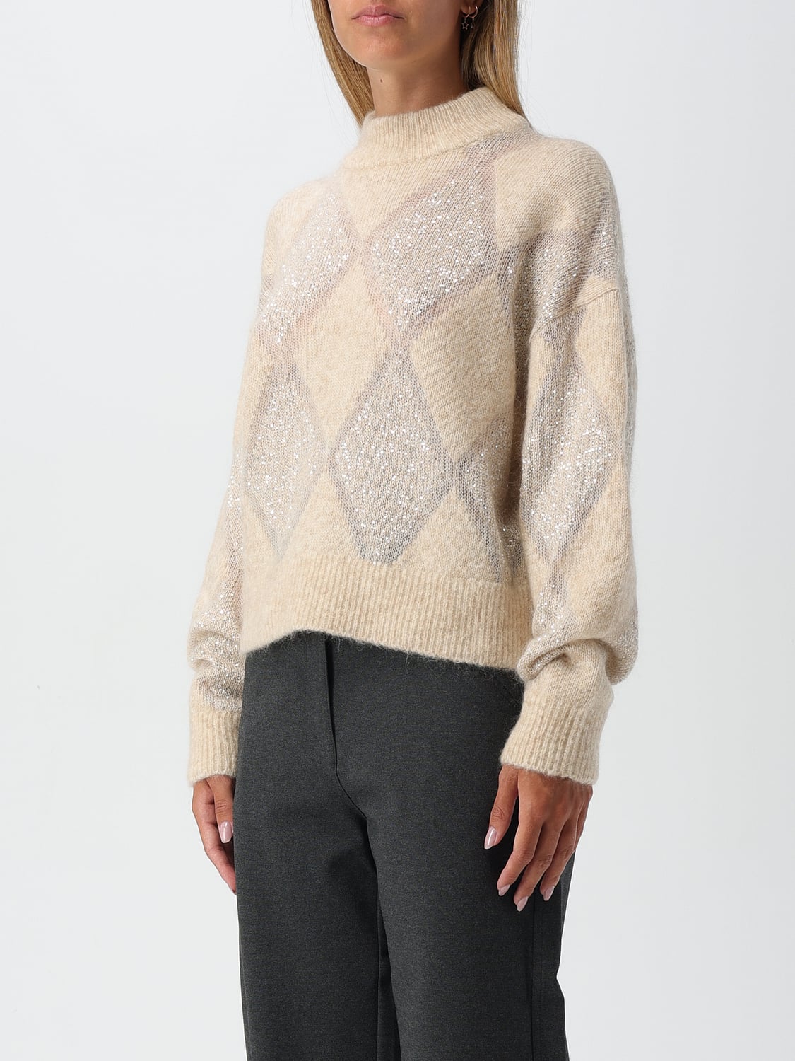 BRUNELLO CUCINELLI PULLOVER: Pullover damen Brunello Cucinelli, Beige - Img 4