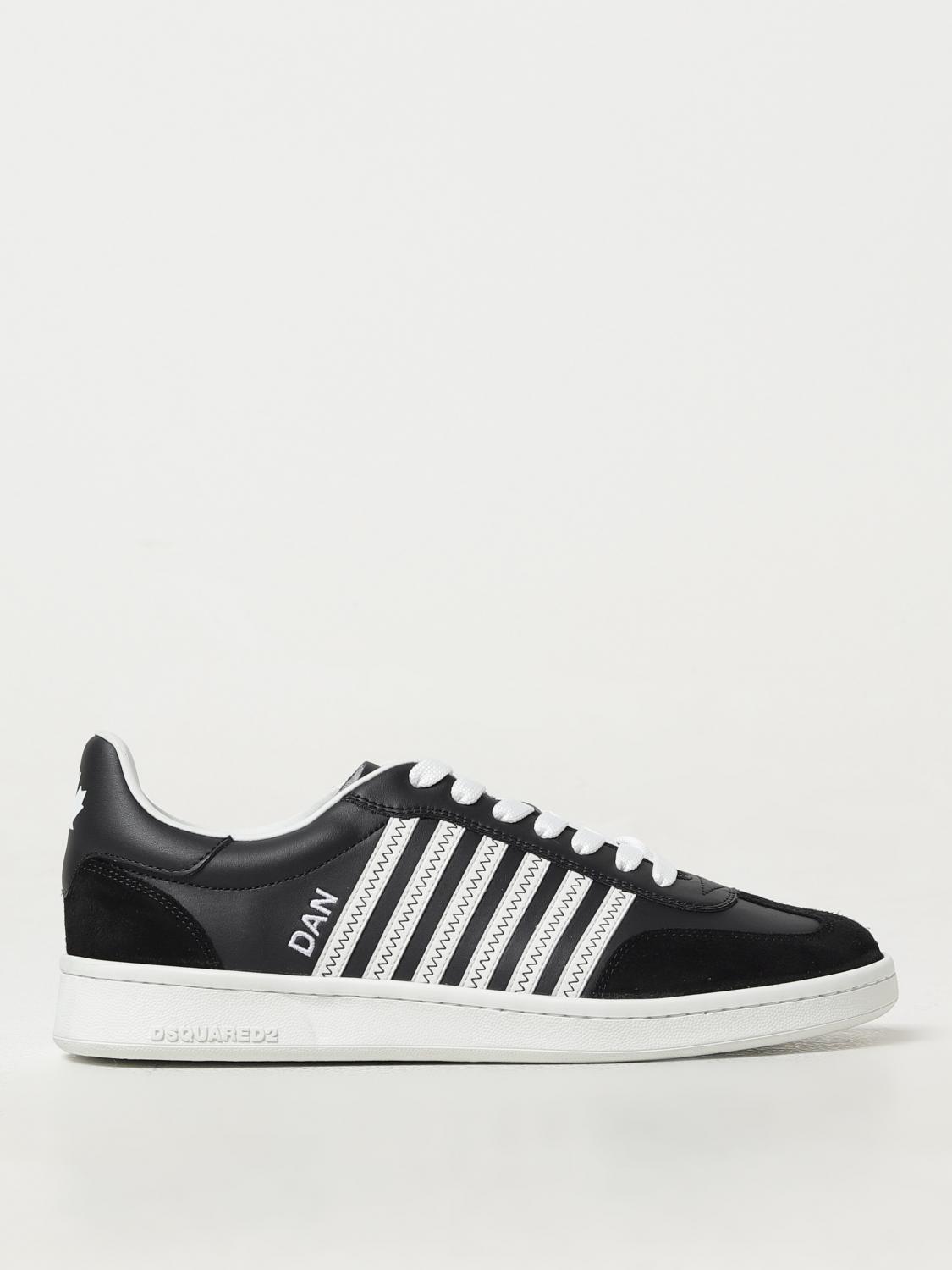 DSQUARED2 BASKETS: Baskets Boxer en cuir Dsquared2, Noir - Img 1
