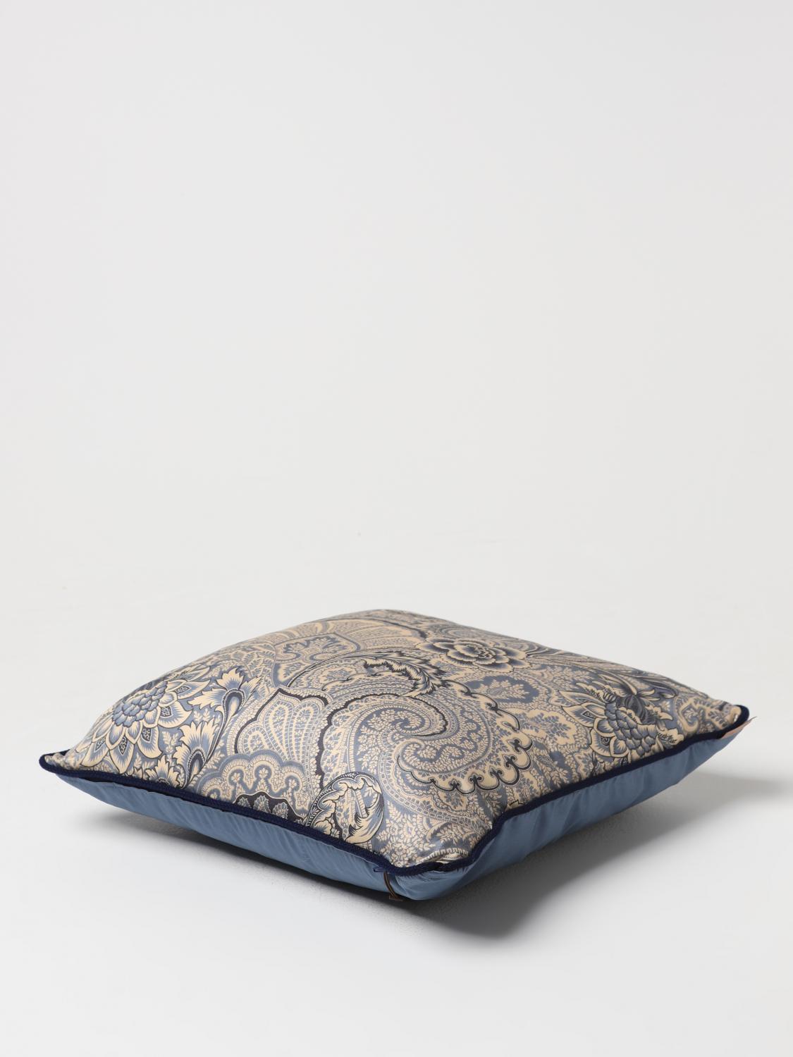 ETRO HOME CUSCINI: Cuscino Bloom Etro Home in cotone con fantasia Paisley , Azzurro - Img 3