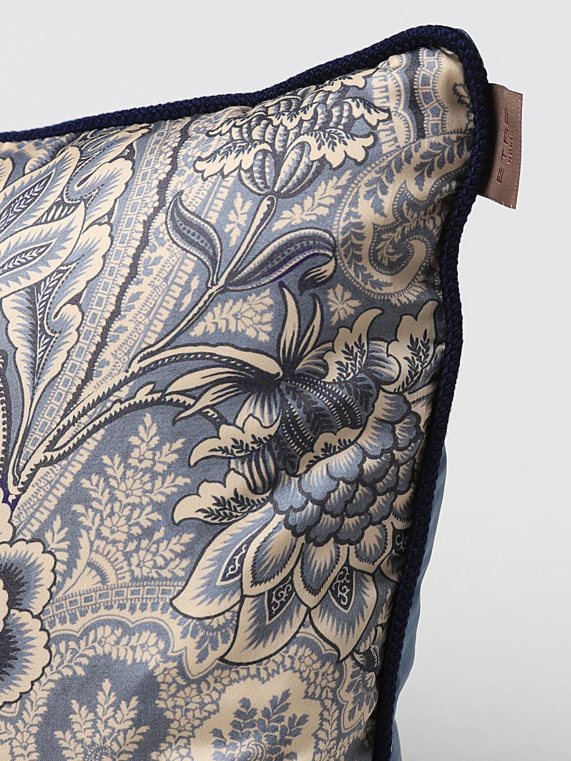 ETRO HOME CUSCINI: Cuscino Bloom Etro Home in cotone con fantasia Paisley , Azzurro - Img 4
