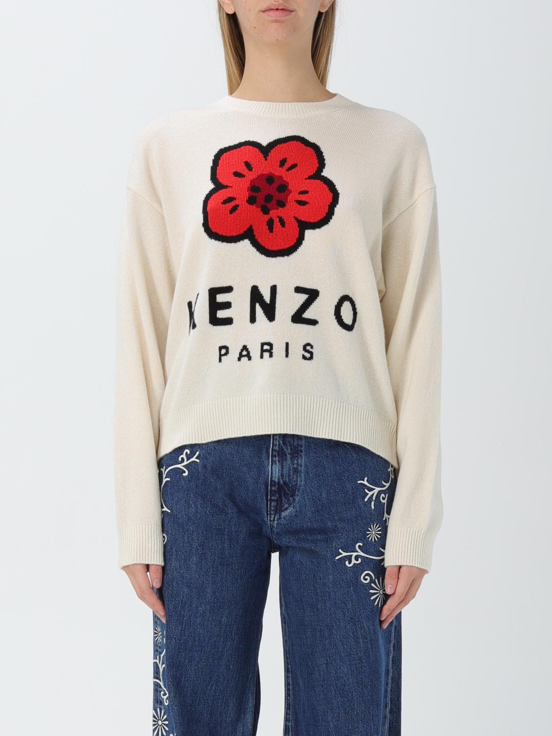 KENZO MAGLIA: Maglia Fiore di lana Kenzo, Bianco - Img 1