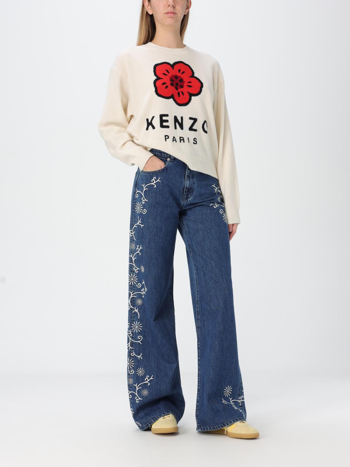 KENZO MAGLIA: Maglia Fiore di lana Kenzo, Bianco - Img 2