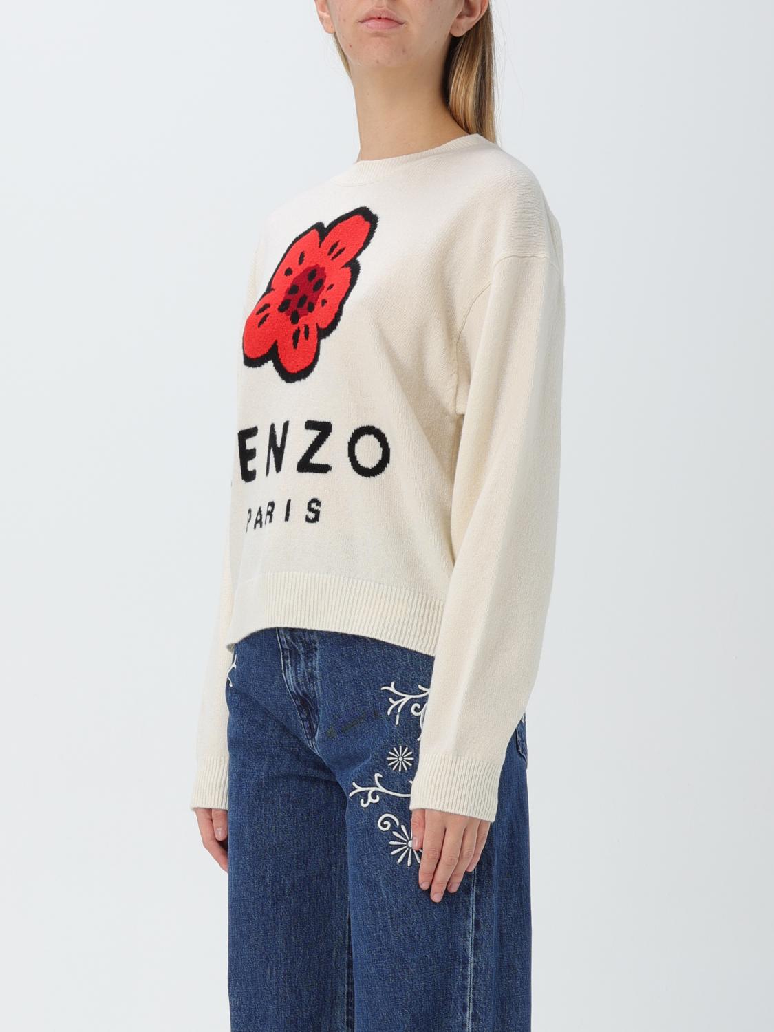 KENZO MAGLIA: Maglia Fiore di lana Kenzo, Bianco - Img 4