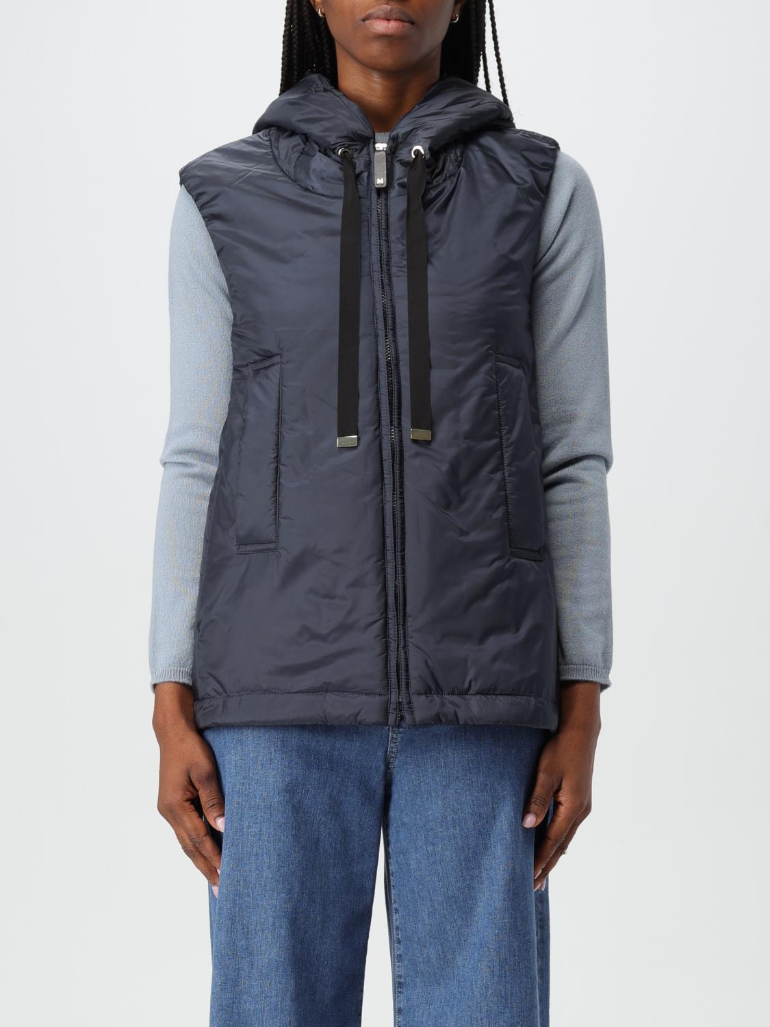 MAX MARA WAISTCOAT: Max Mara down vest with hood, Blue - Img 1