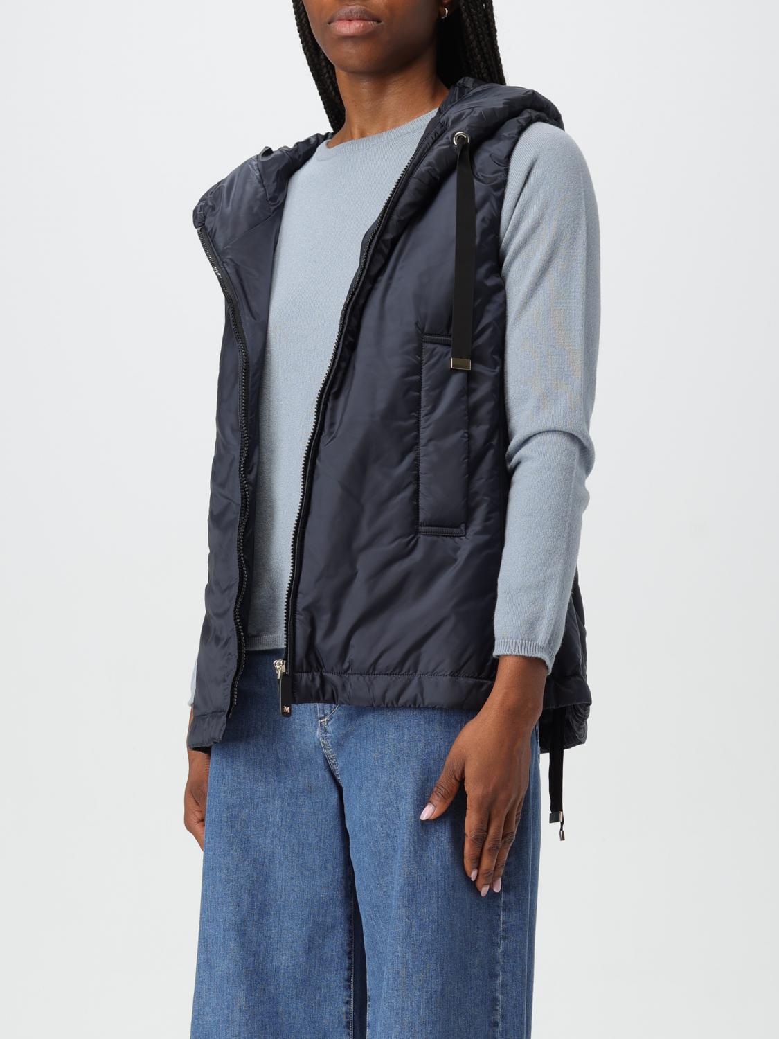 MAX MARA WAISTCOAT: Max Mara down vest with hood, Blue - Img 3