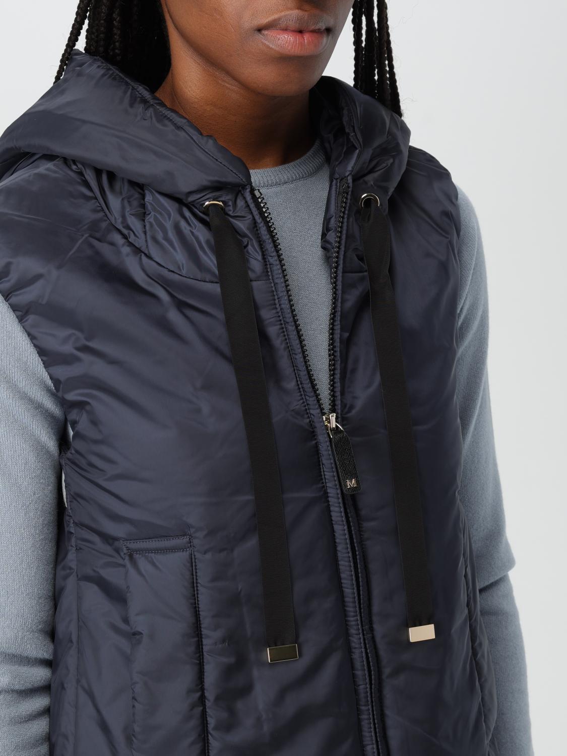 MAX MARA WAISTCOAT: Max Mara down vest with hood, Blue - Img 4