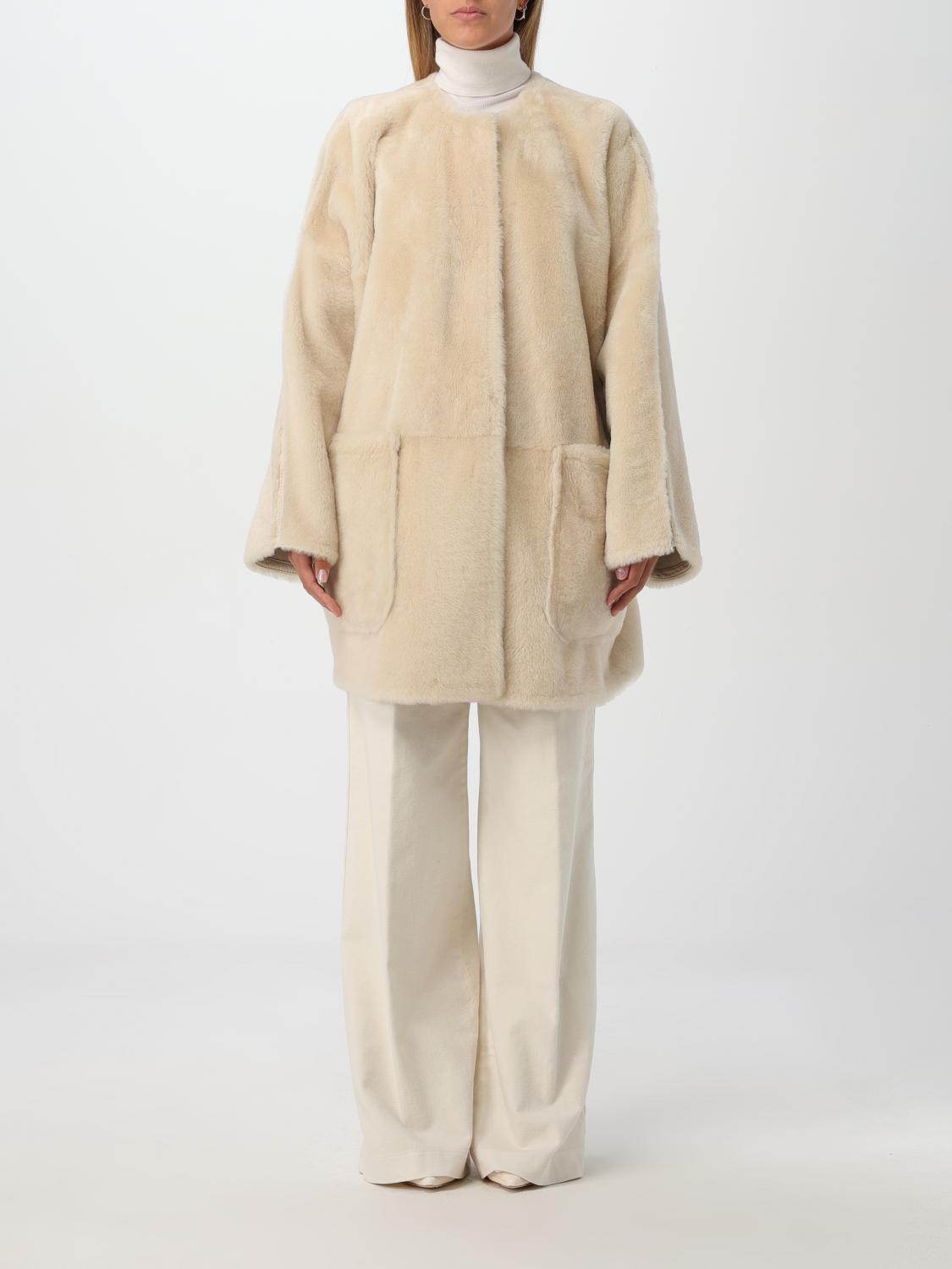 MAX MARA ABRIGO DE PIEL: Abrigo mujer Max Mara, Marfil - Img 1