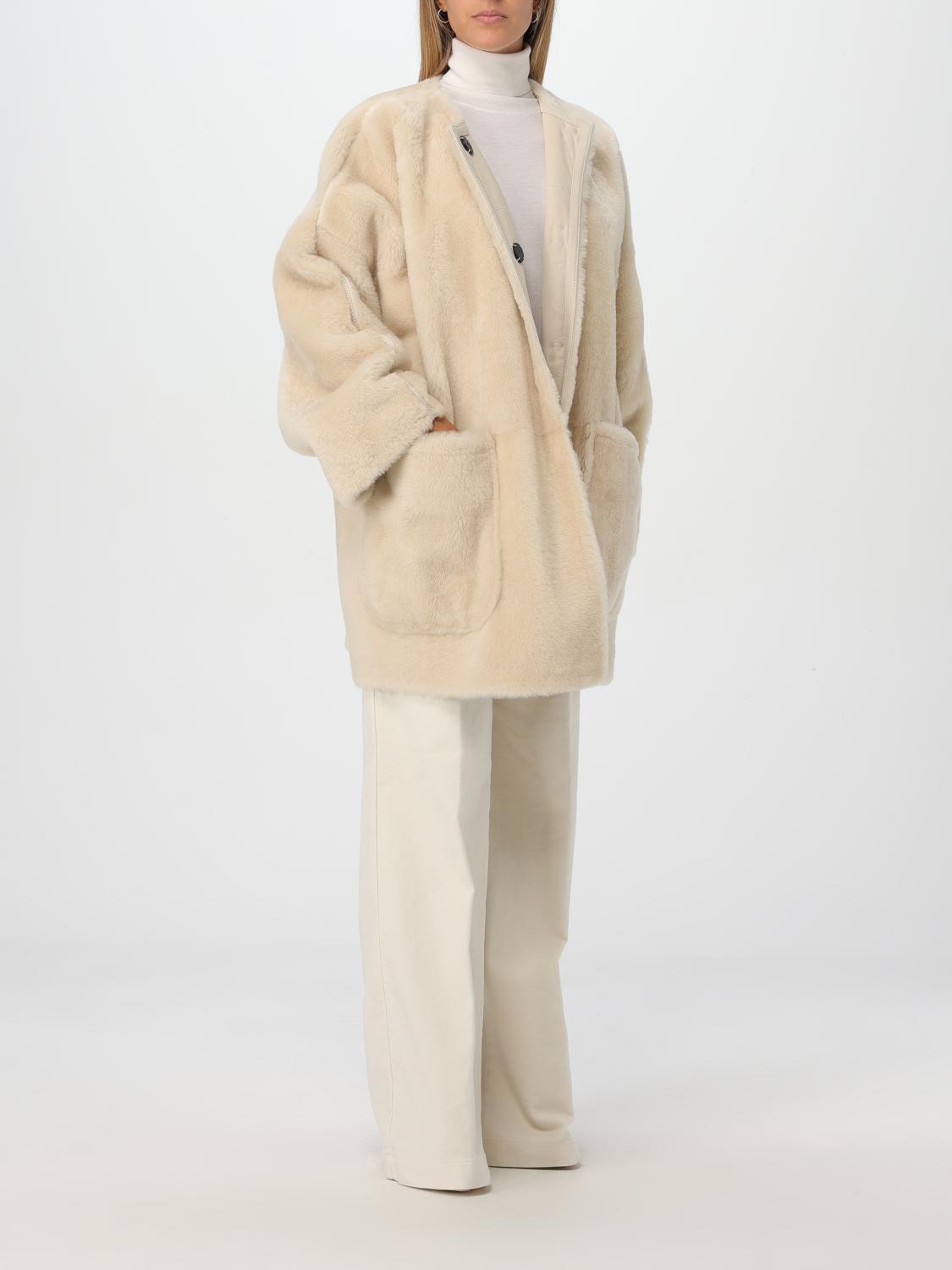 MAX MARA ABRIGO DE PIEL: Abrigo mujer Max Mara, Marfil - Img 2