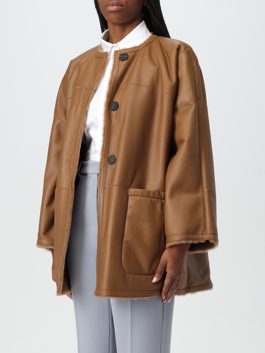 MAX MARA COAT: Coat woman Max Mara, Leather - Img 3