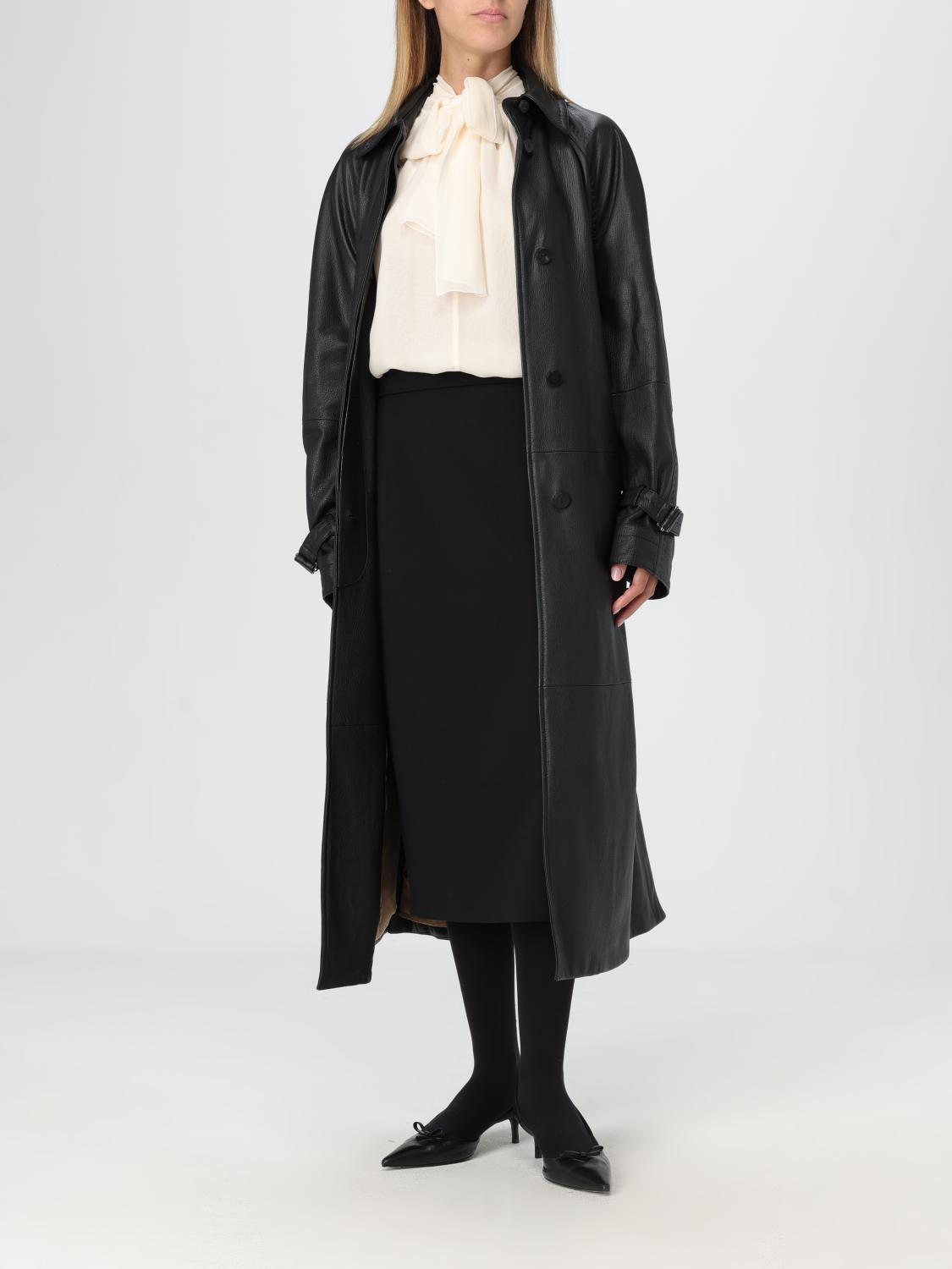 MAX MARA TRENCH: Trench Max Mara in pelle , Nero - Img 2