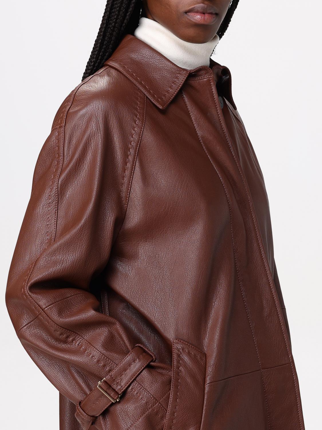 MAX MARA CHAQUETA: Abrigo mujer Max Mara, Cuero - Img 5