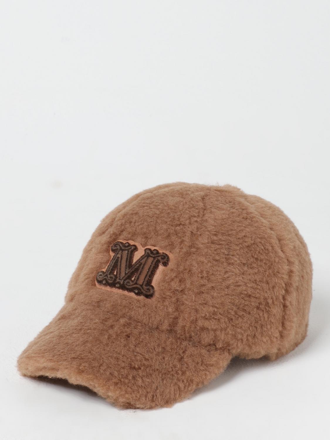 Giglio Cappello Max Mara in lana di cammello con logo