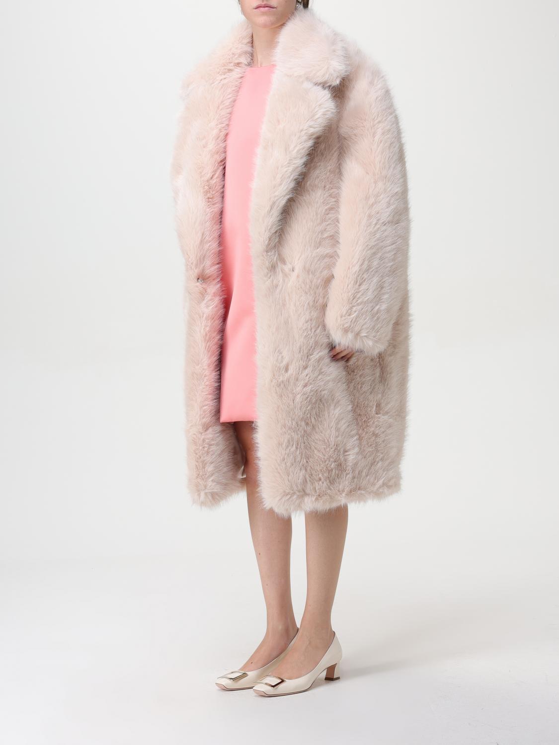 SPORTMAX ABRIGO DE PIEL: Abrigo mujer Sportmax, Rosa - Img 4