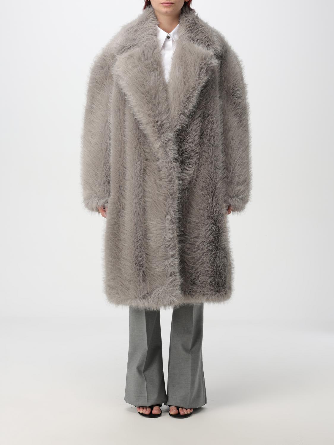 SPORTMAX ABRIGO DE PIEL: Abrigo mujer Sportmax, Gris - Img 1