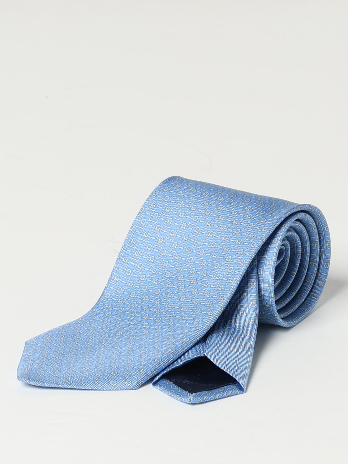 FERRAGAMO TIE: Tie men Ferragamo, Gnawed Blue - Img 1