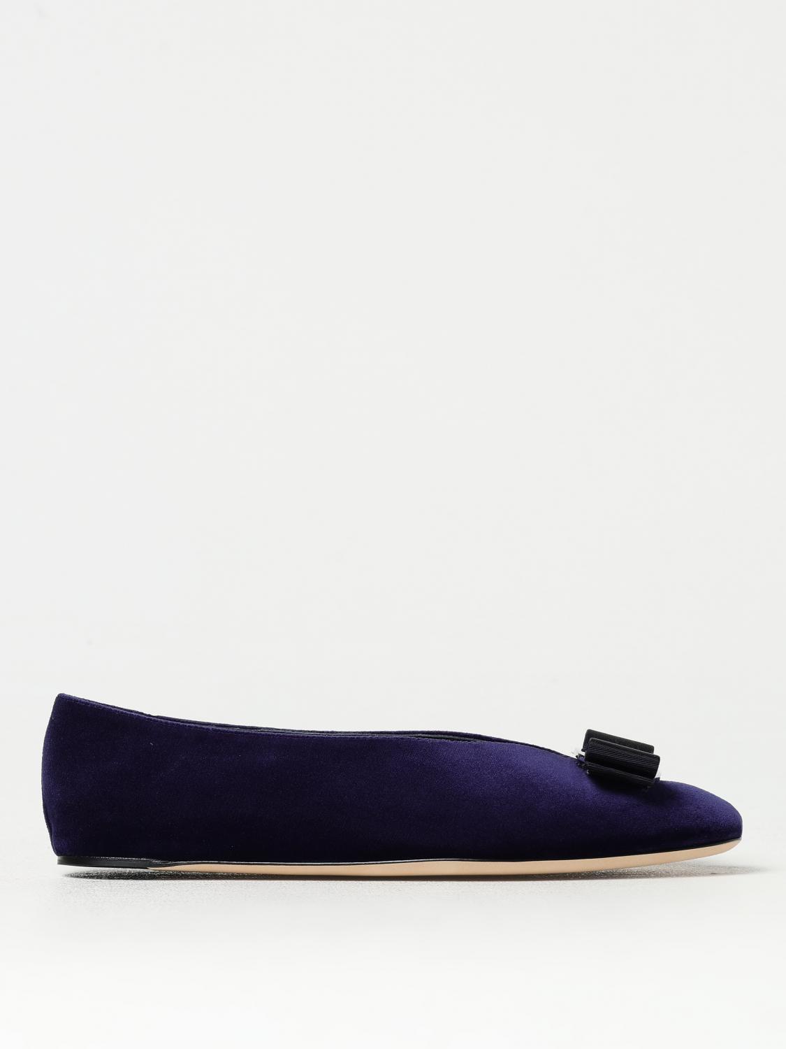 FERRAGAMO BALLET FLATS: Shoes woman Ferragamo, Blue - Img 1