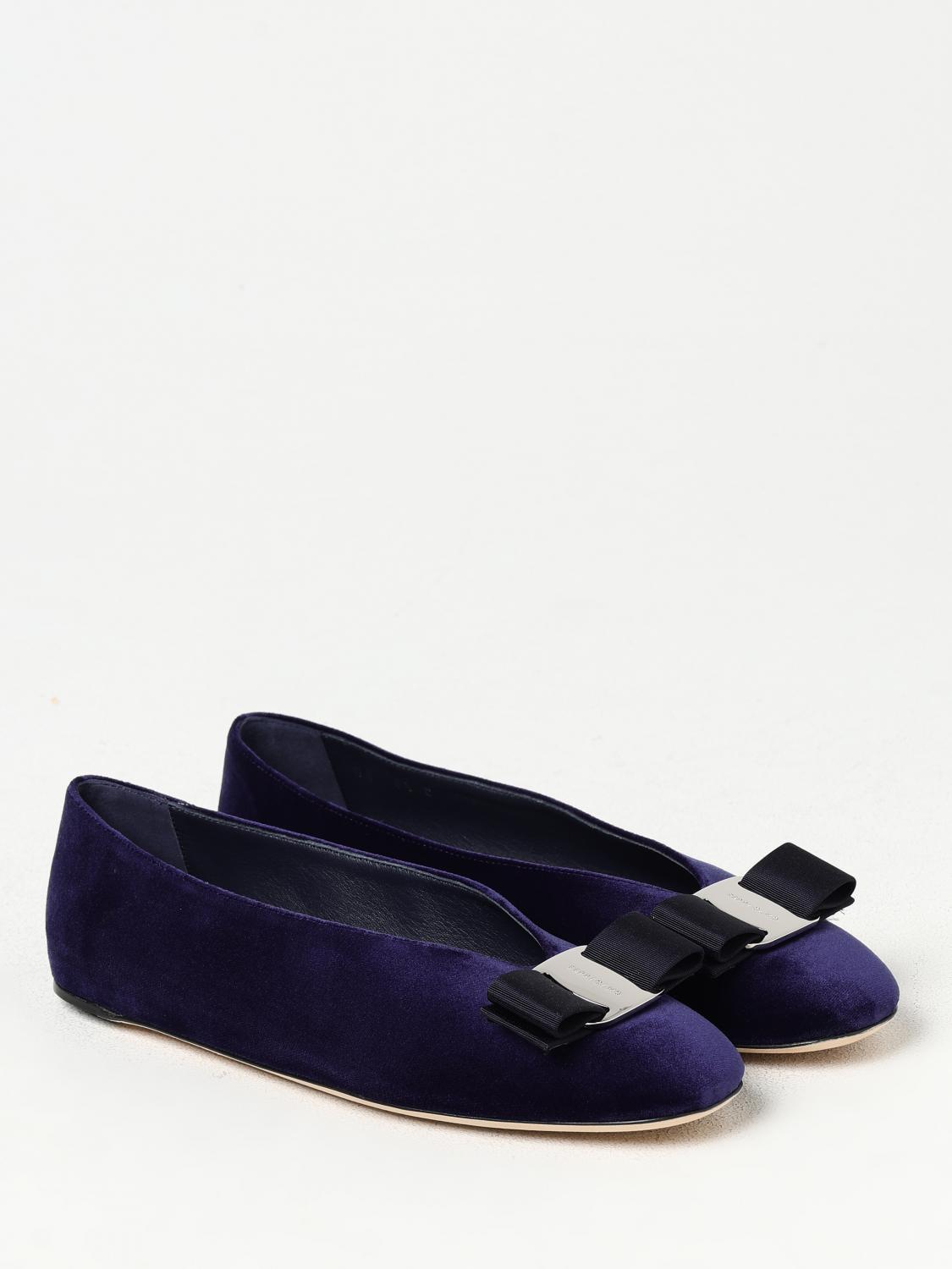 FERRAGAMO BALLET FLATS: Shoes woman Ferragamo, Blue - Img 2