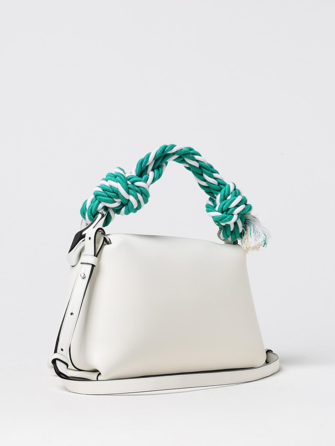 JW ANDERSON BORSA A MANO: Borsa Corner JW Anderson in pelle , Bianco - Img 3