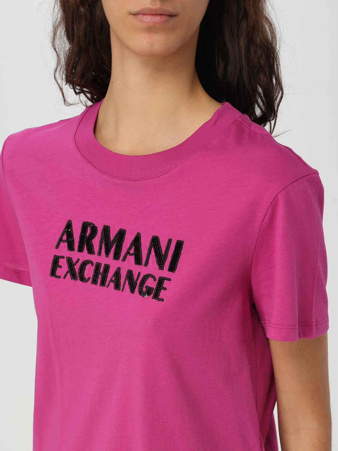 ARMANI EXCHANGE T-SHIRT: T-shirt woman Armani Exchange, Fuchsia - Img 3