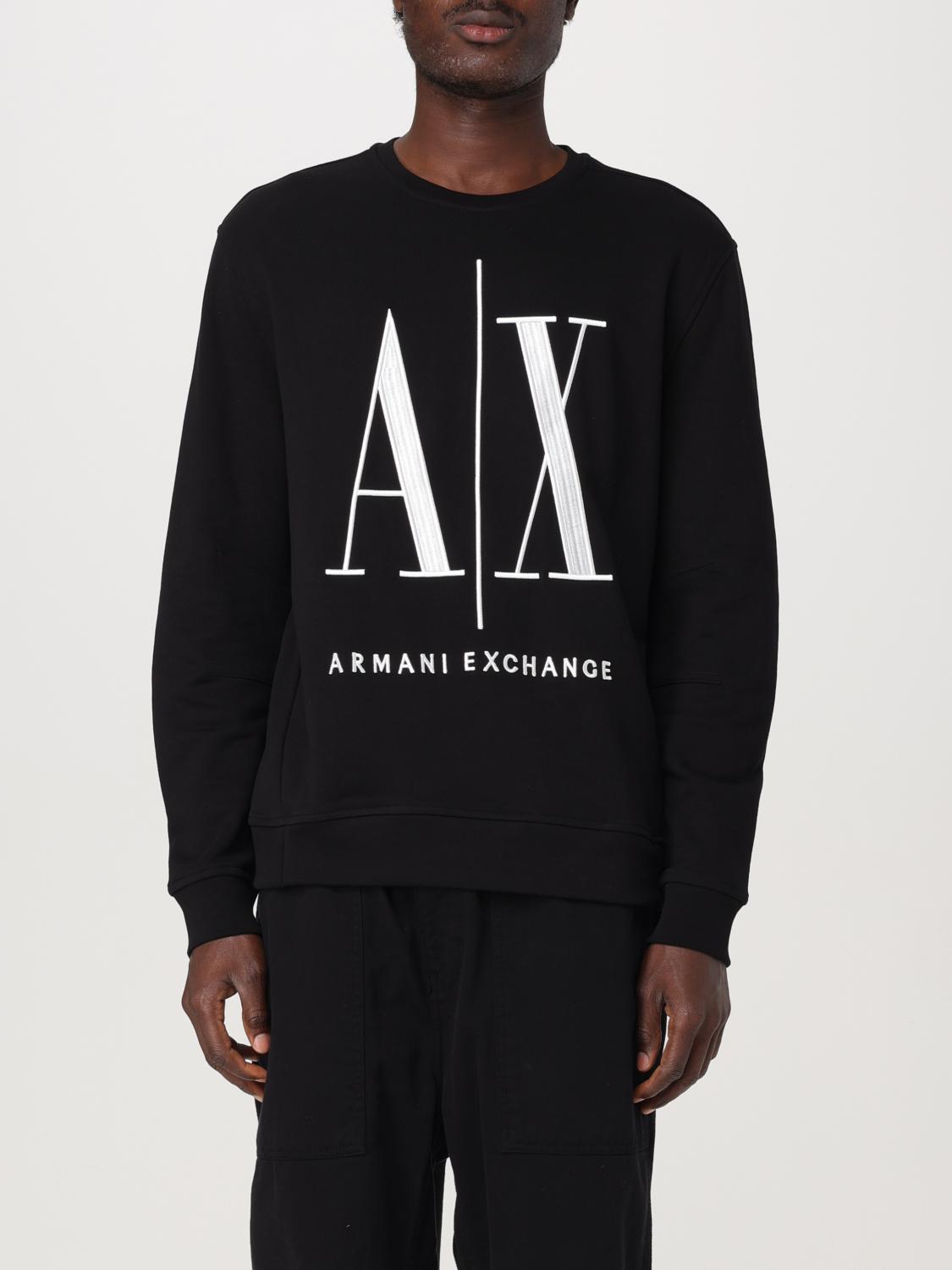 ARMANI EXCHANGE FELPA: Felpa Armani Exchange in cotone con logo , Nero - Img 1