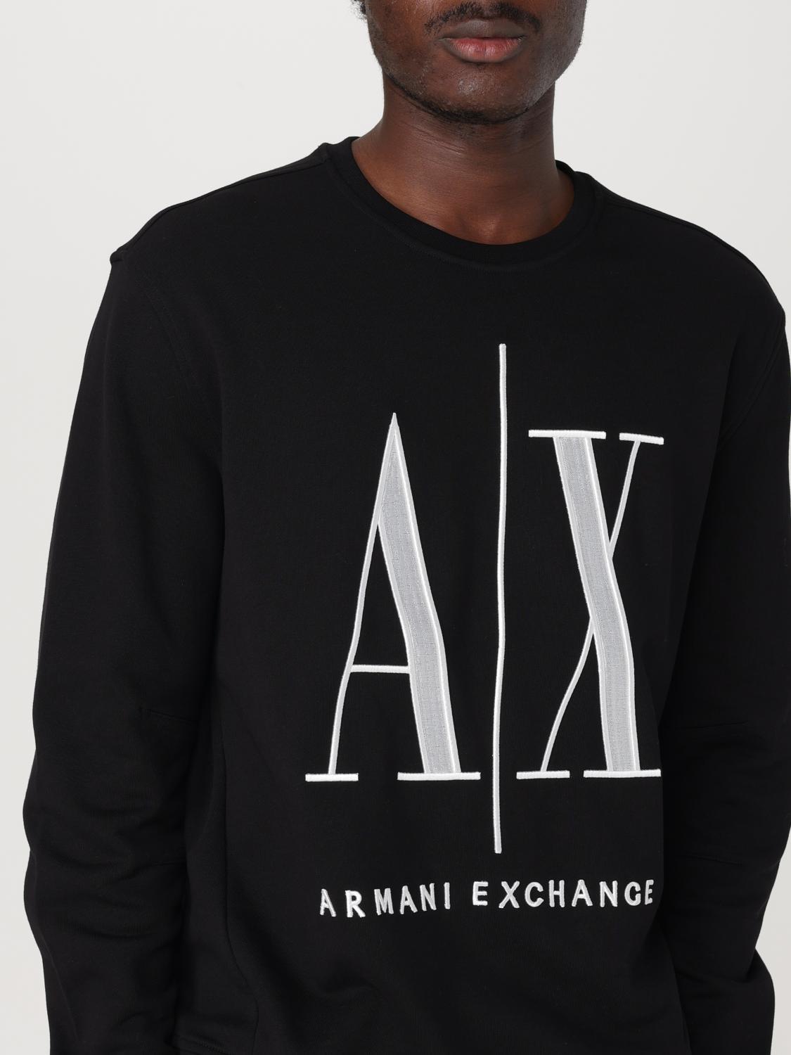 ARMANI EXCHANGE FELPA: Felpa Armani Exchange in cotone con logo , Nero - Img 3