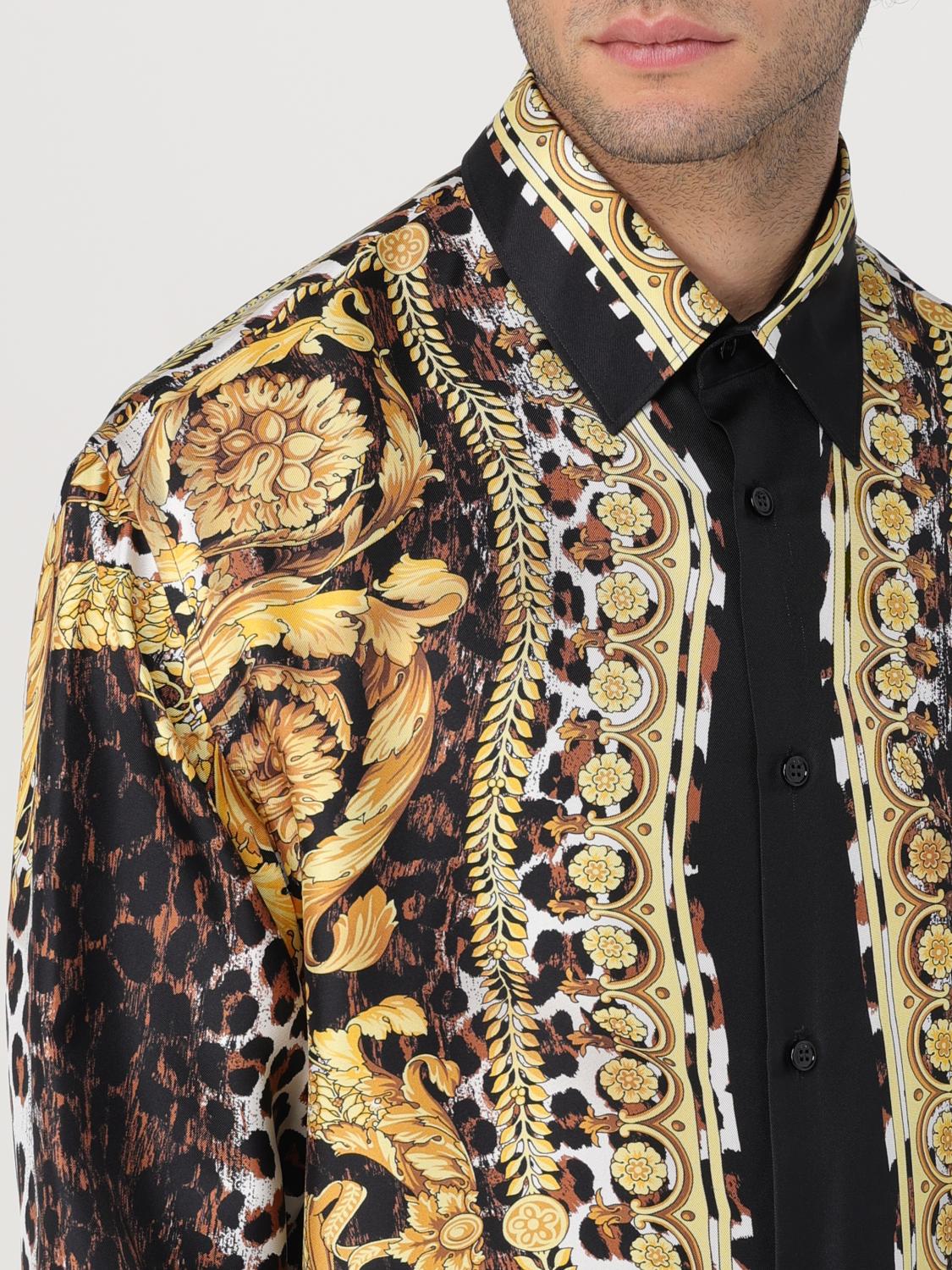 VERSACE 셔츠: 셔츠 남성 Versace, 골드 - Img 5