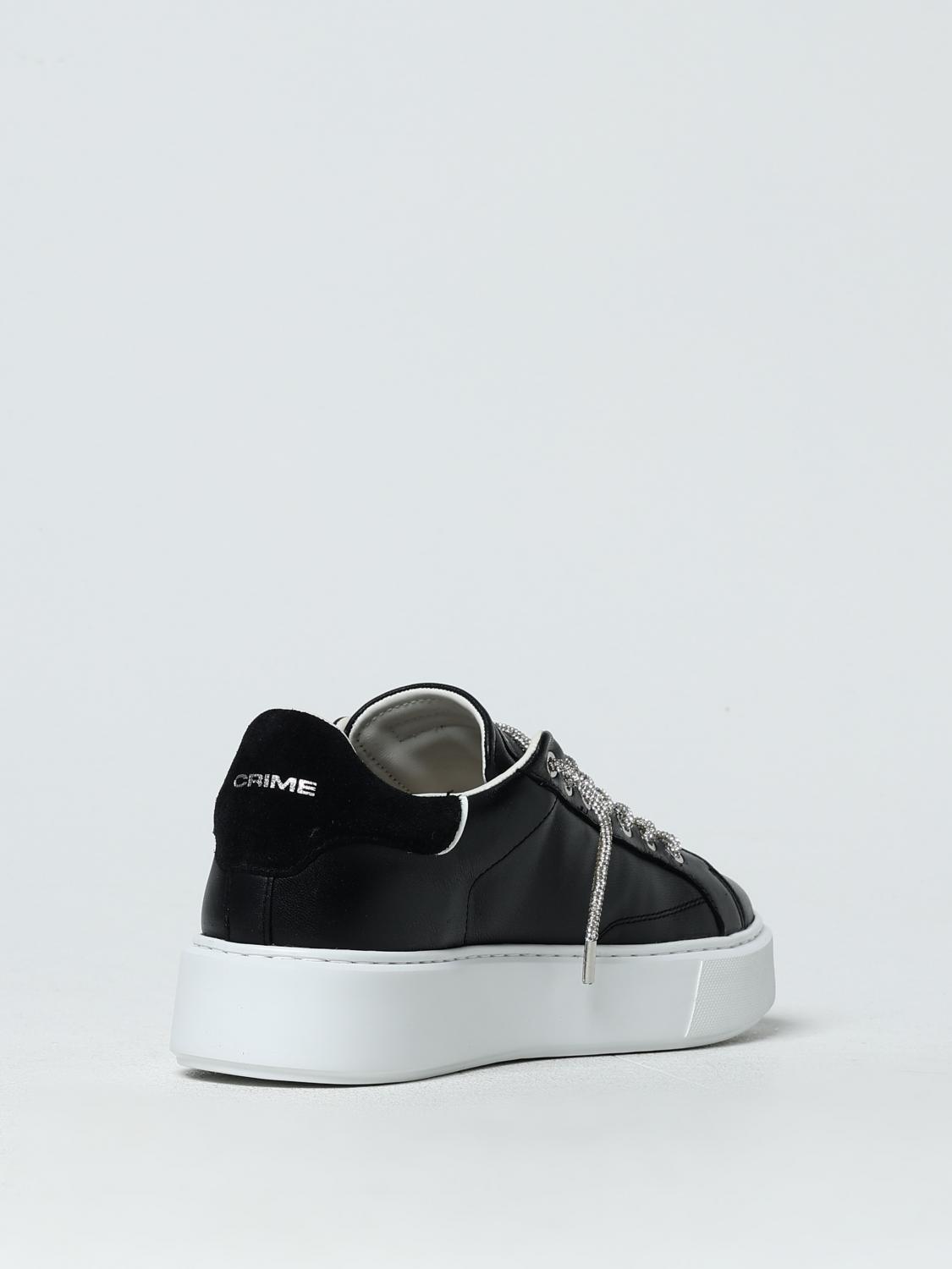 CRIME LONDON SNEAKERS: Sneakers New Extralight Crime London in pelle con lacci di strass , Nero - Img 3