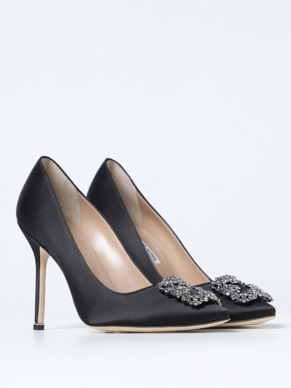 MANOLO BLAHNIK DÉCOLLETÉ: Décolleté Hangisi Manolo Blahnik in raso con fibbia gioiello , Nero - Img 2