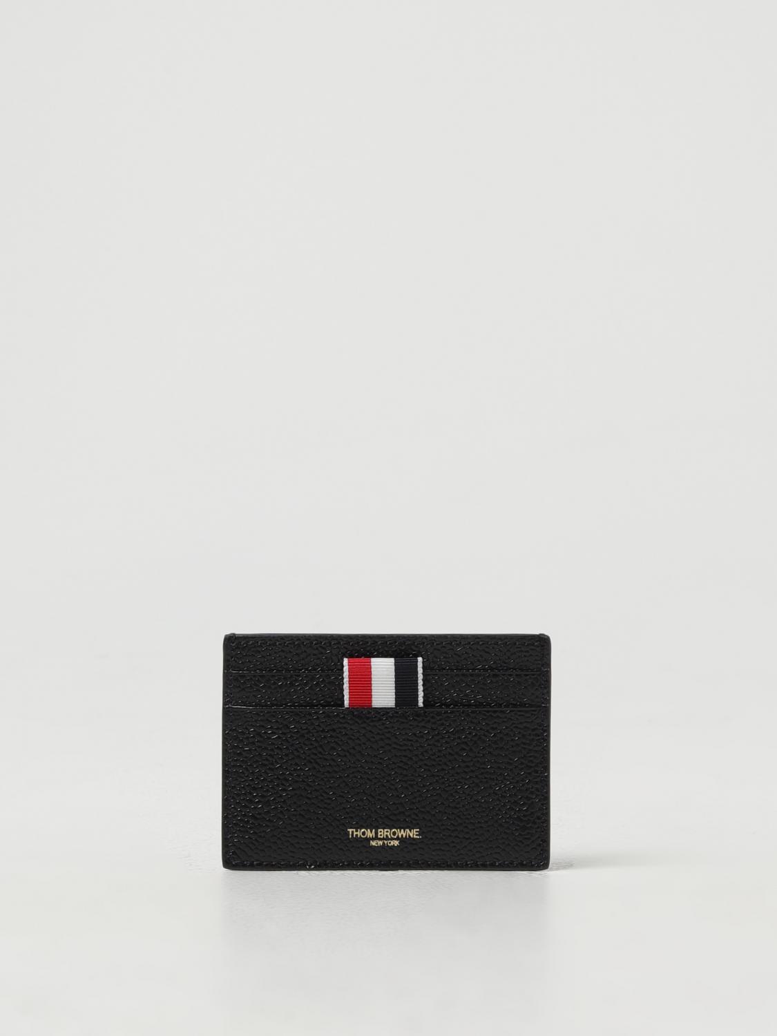 THOM BROWNE 지갑: Thom Browne 그레인 가죽 카드 홀더, 블랙 - Img 1
