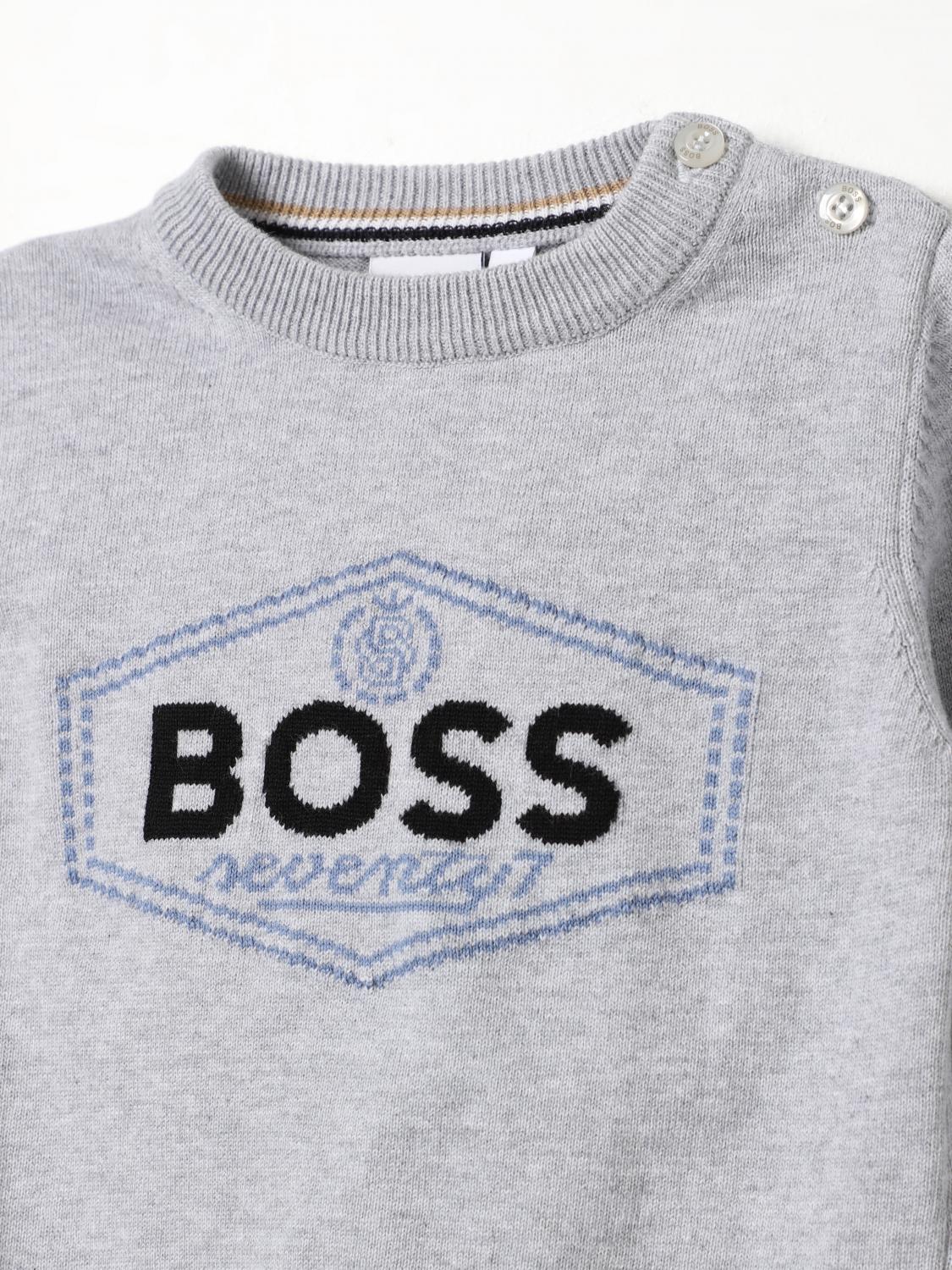 BOSS СВИТЕР: Свитер Детское Boss Kidswear, Серый - Img 3