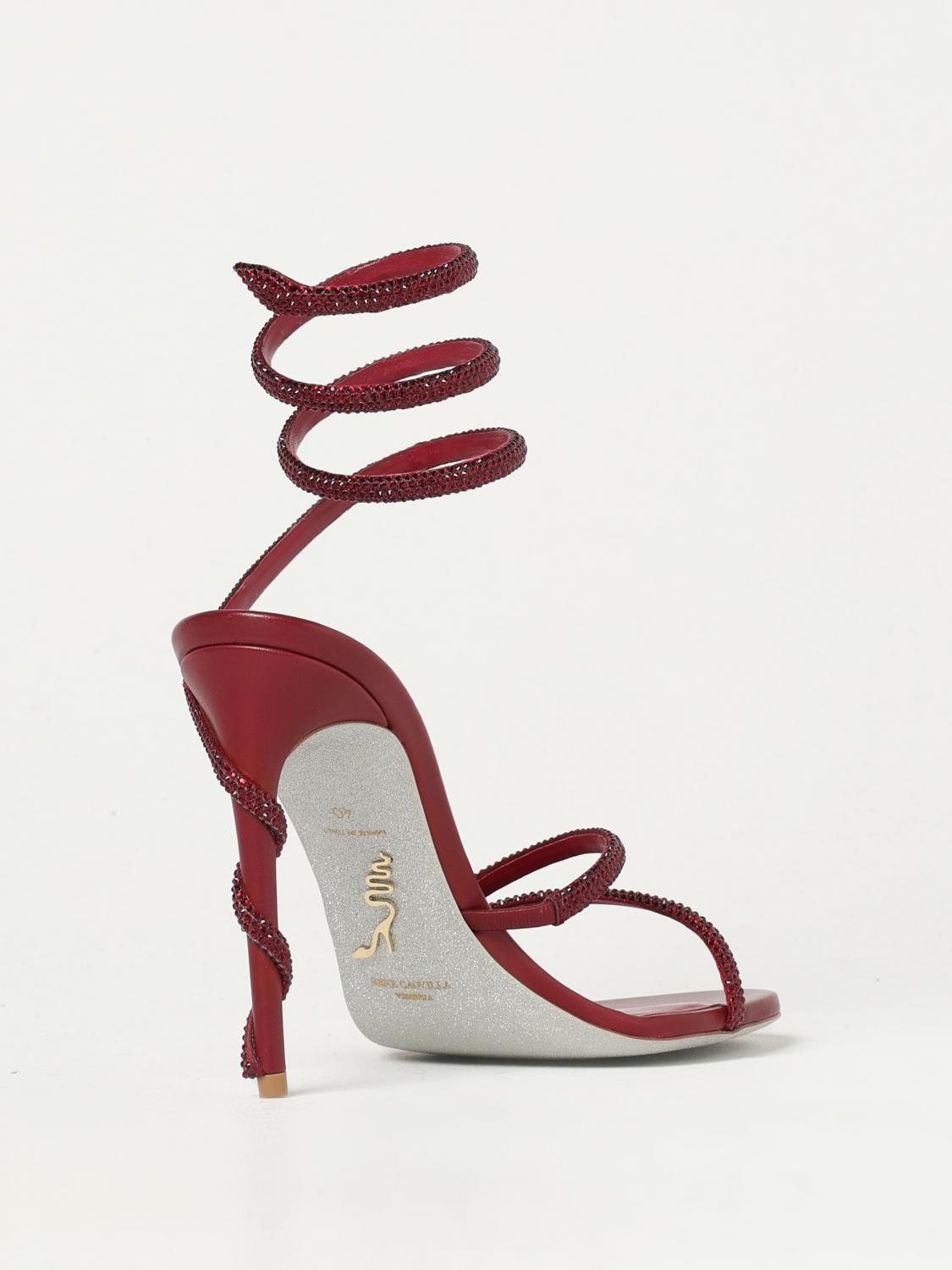 RENE CAOVILLA HEELED SANDALS: Shoes woman Rene Caovilla, Burgundy - Img 3