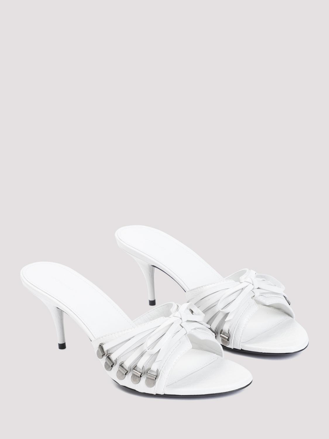 BALENCIAGA SANDALI CON TACCO: Sandalo Cagole Balenciaga in pelle Arena , Bianco - Img 2