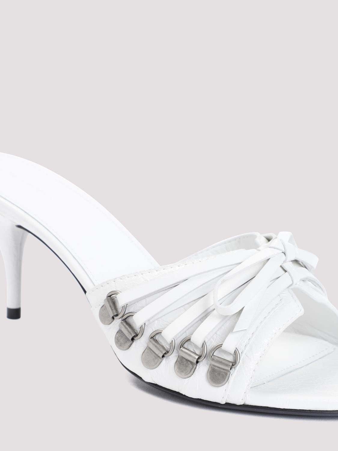 BALENCIAGA SANDALI CON TACCO: Sandalo Cagole Balenciaga in pelle Arena , Bianco - Img 4