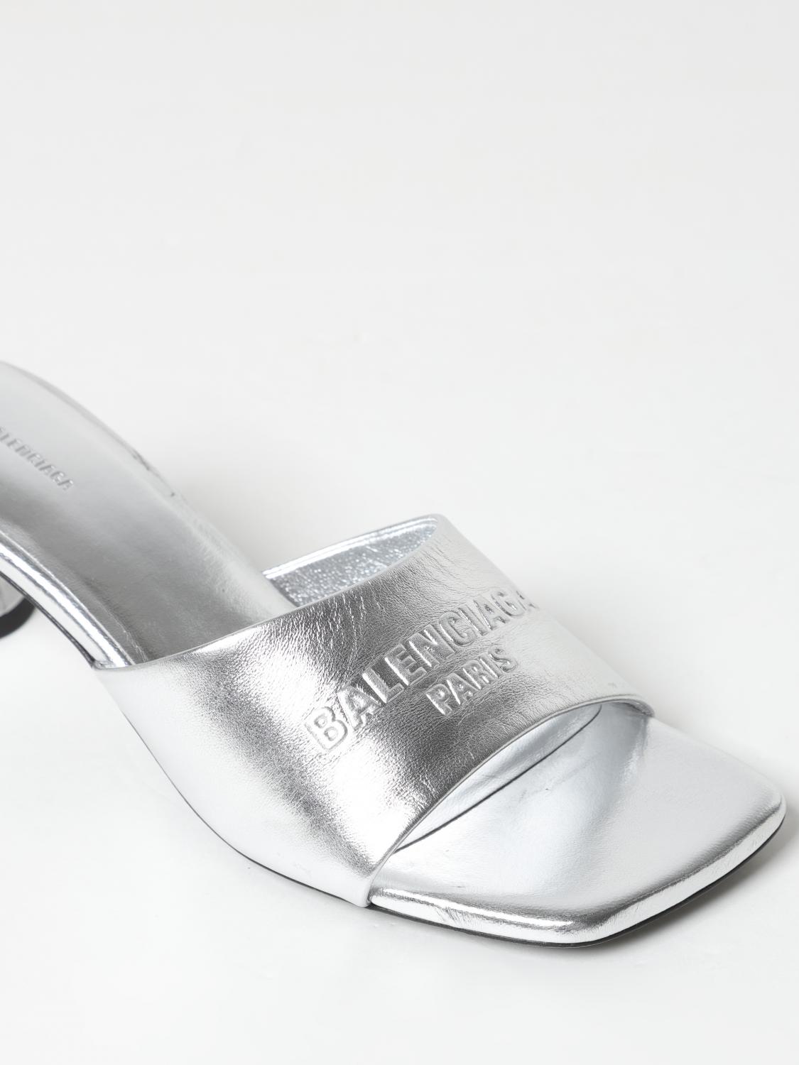 BALENCIAGA HEELED SANDALS: Shoes woman Balenciaga, Silver - Img 4