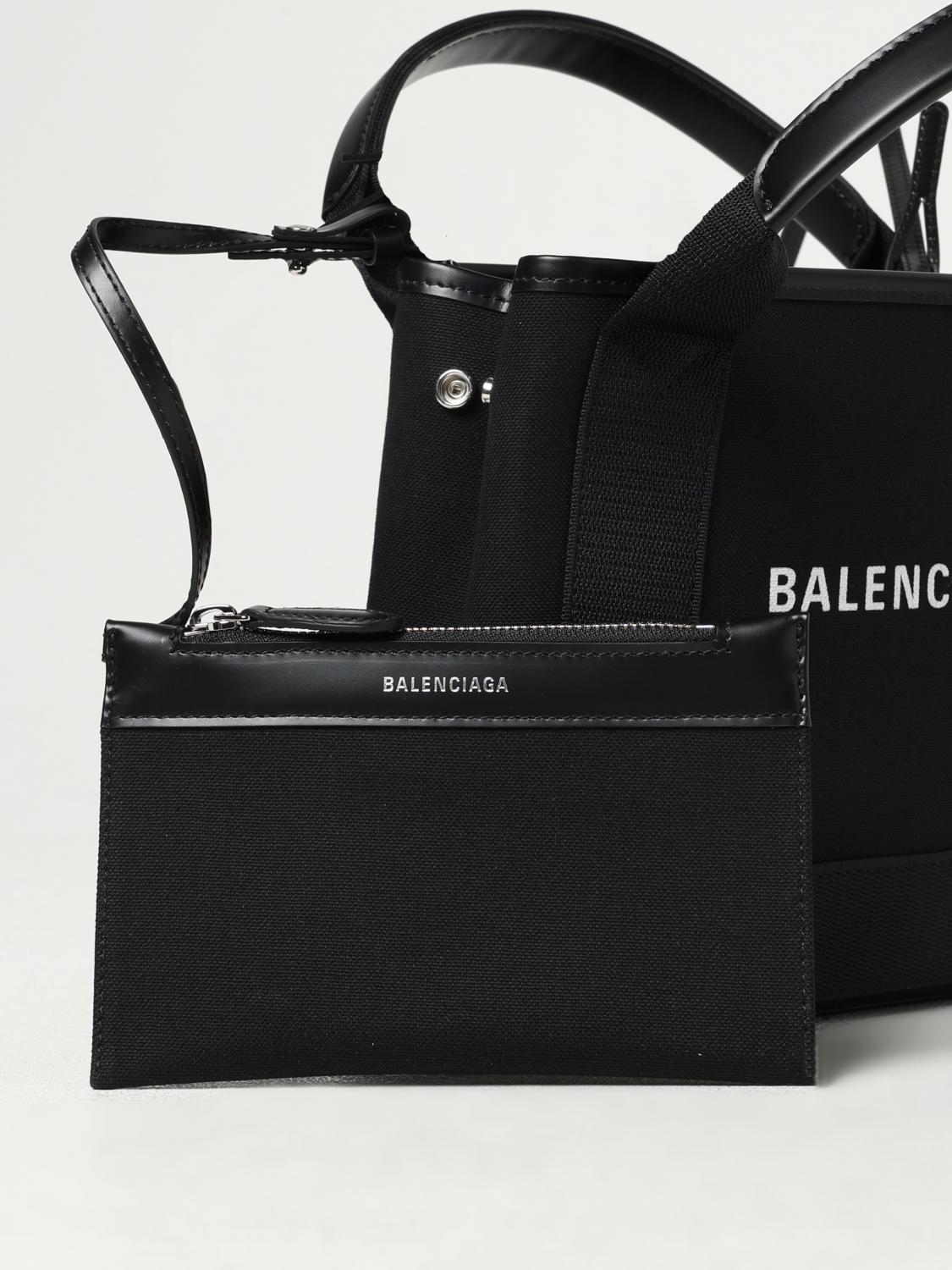 BALENCIAGA BORSA A MANO: Borsa Cabas Balenciaga in canvas di cotone organico , Nero - Img 4