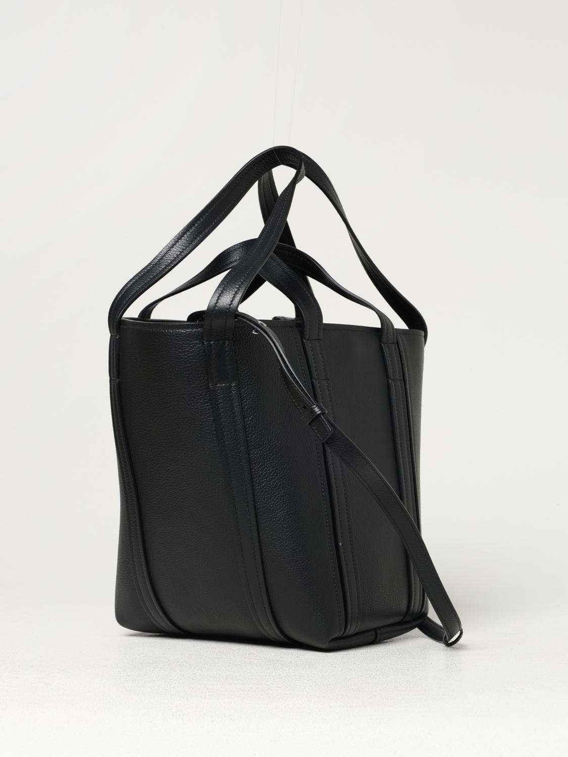 BALENCIAGA BORSA A SPALLA: Borsa Everyday 2.0 N/S Balenciaga in pelle a grana, Nero - Img 3