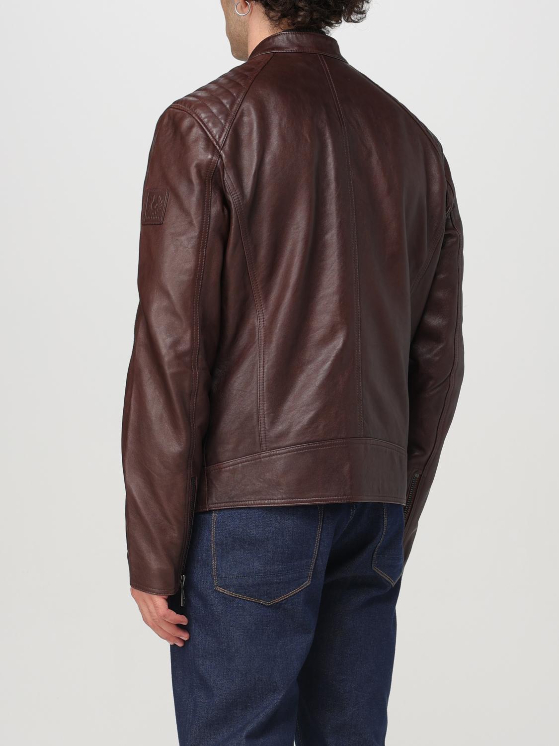 BELSTAFF JACKET: Belstaff Leather Biker Jacket, Brown - Img 2