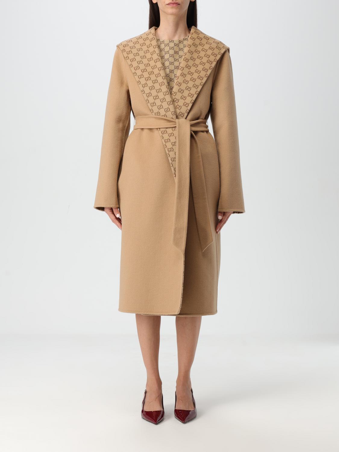 GUCCI COAT: Coat woman Gucci, Camel - Img 1