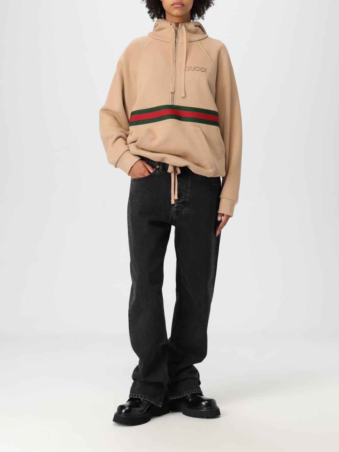 GUCCI FELPA: Felpa Gucci in cotone , Cammello - Img 2