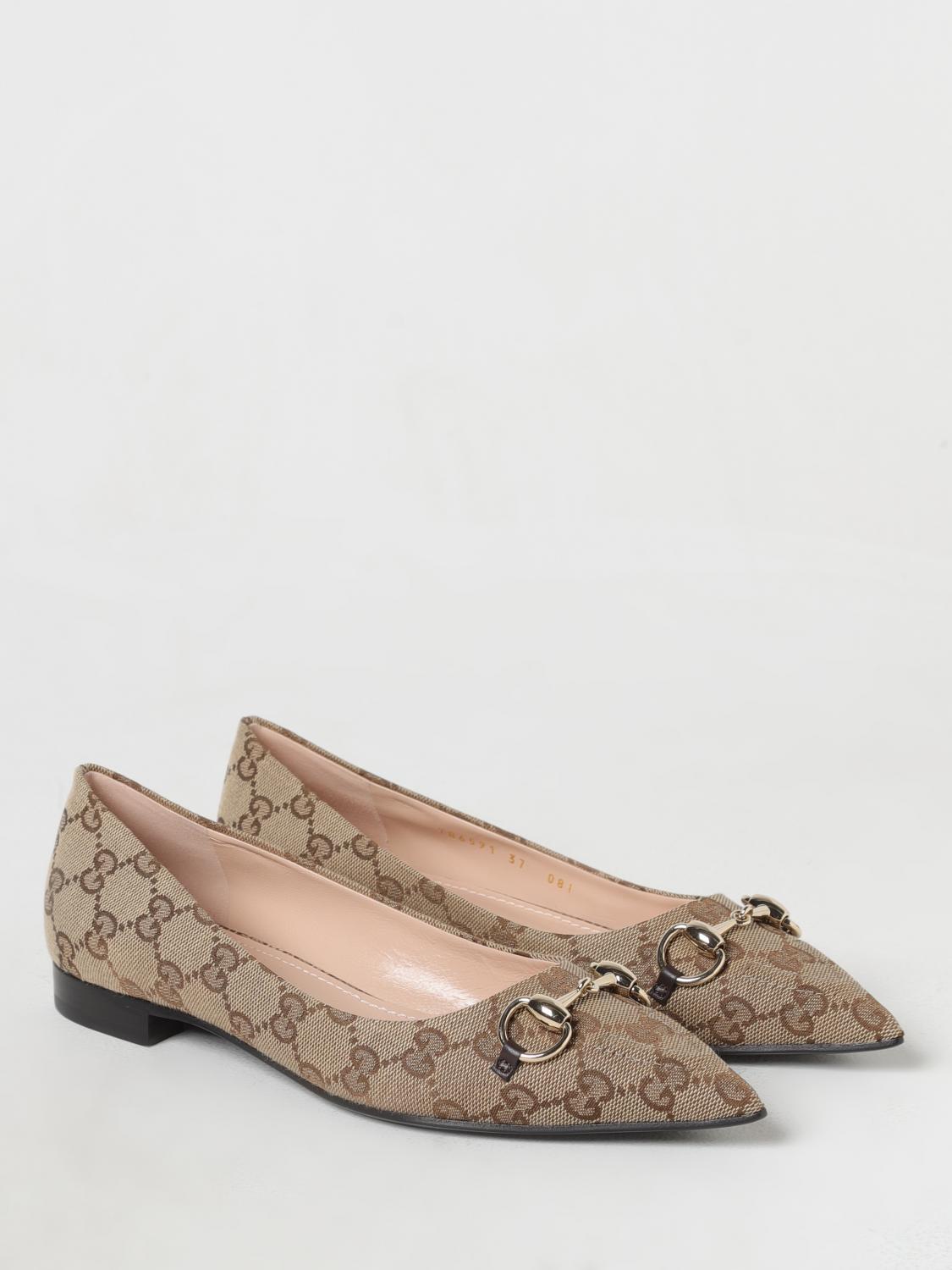 GUCCI BALLET FLATS: Shoes woman Gucci, Beige - Img 2