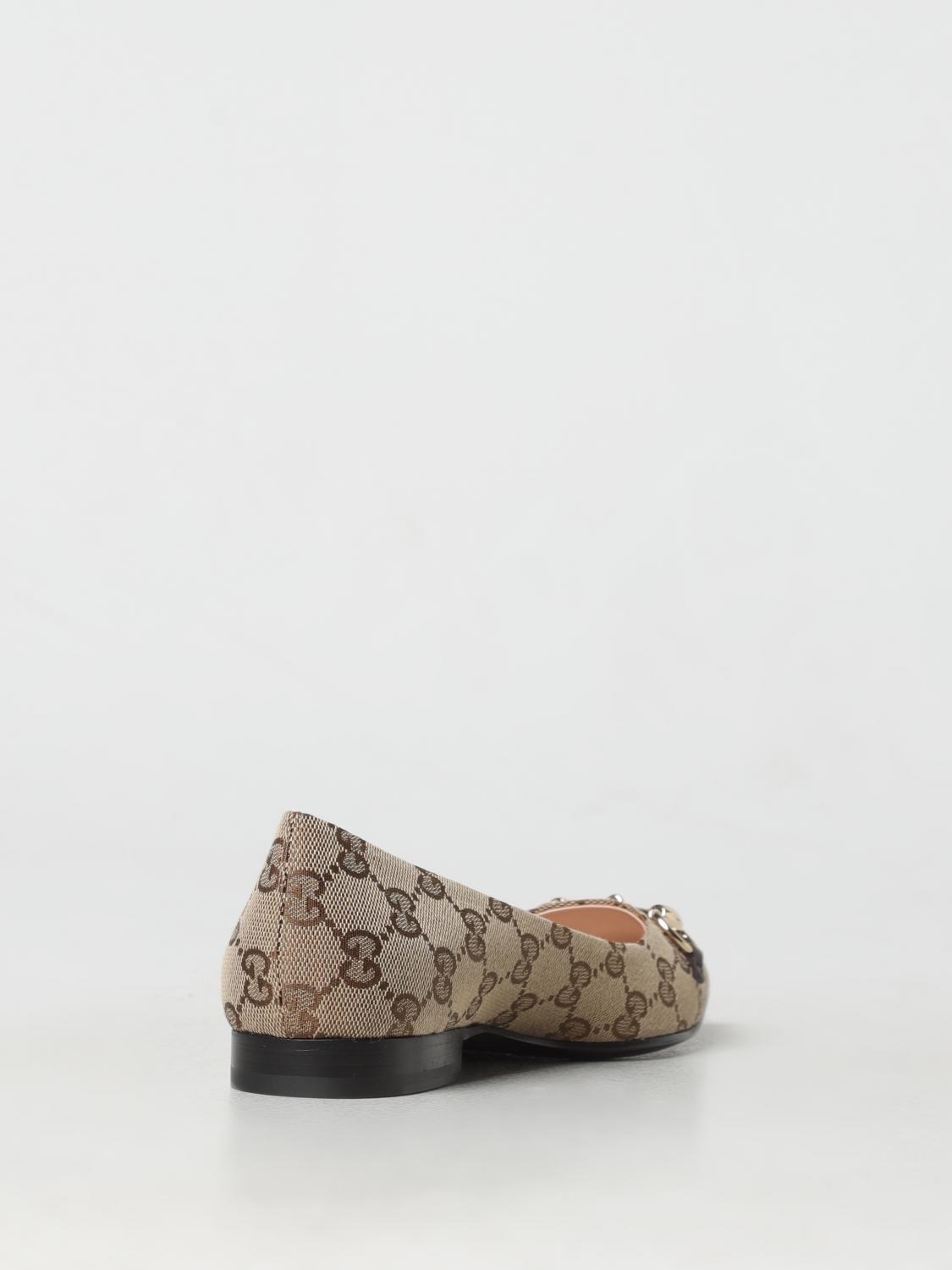 GUCCI BALLET FLATS: Shoes woman Gucci, Beige - Img 3