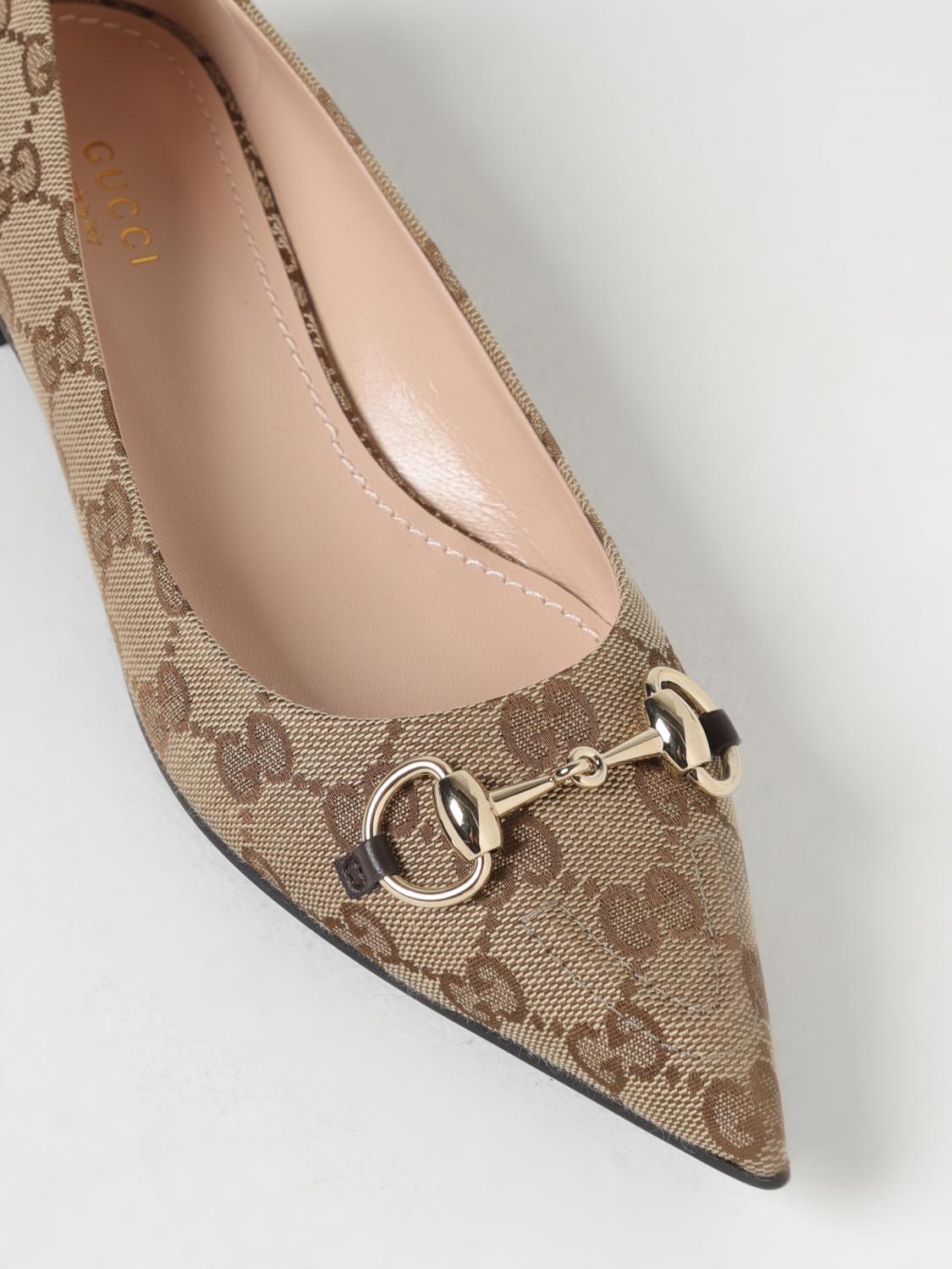 GUCCI BALLET FLATS: Shoes woman Gucci, Beige - Img 4