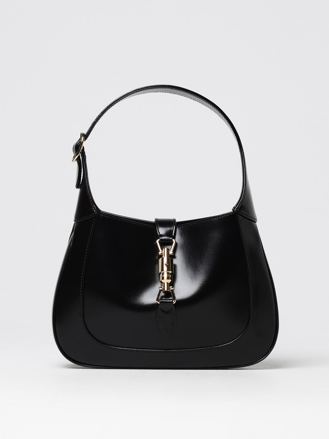 GUCCI BORSA A SPALLA: Borsa Jackie 1961 Diana Gucci in pelle spazzolata , Nero - Img 1